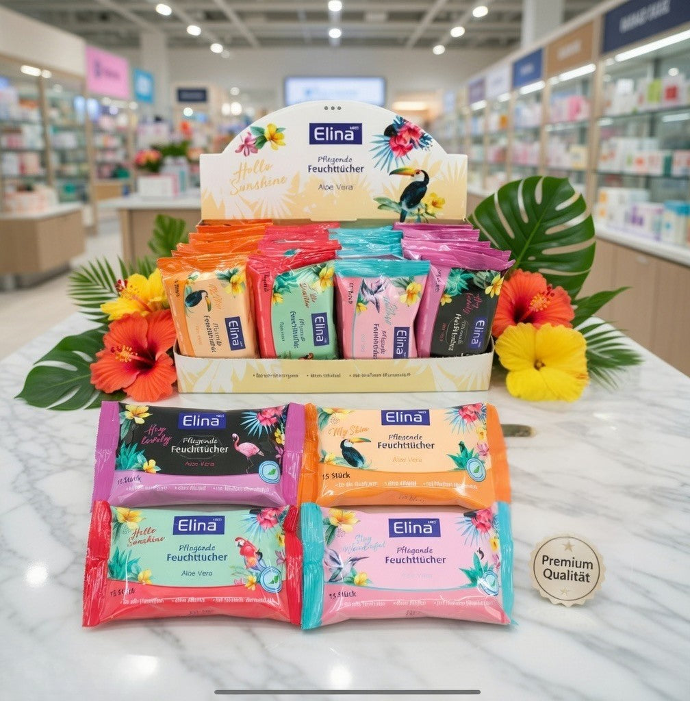 Elina Feuchttücher mit Blumenduft – 15er Pack - Fluxo