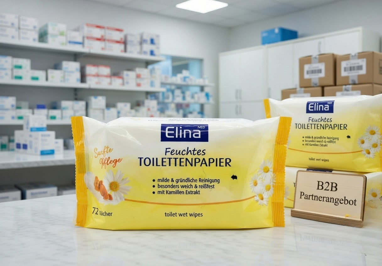 Elina Feuchtes Toilettenpapier Kamille – 72 Stück (Sanft & Pflegend) - Fluxo