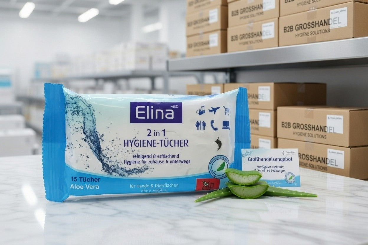 Elina Hygiene-Tücher 2-in-1 – 15 Stück für Hände & Oberflächen - Fluxo