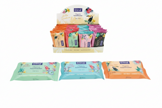 Elina Feuchttücher mit Blumenduft – 15er Pack - Fluxo