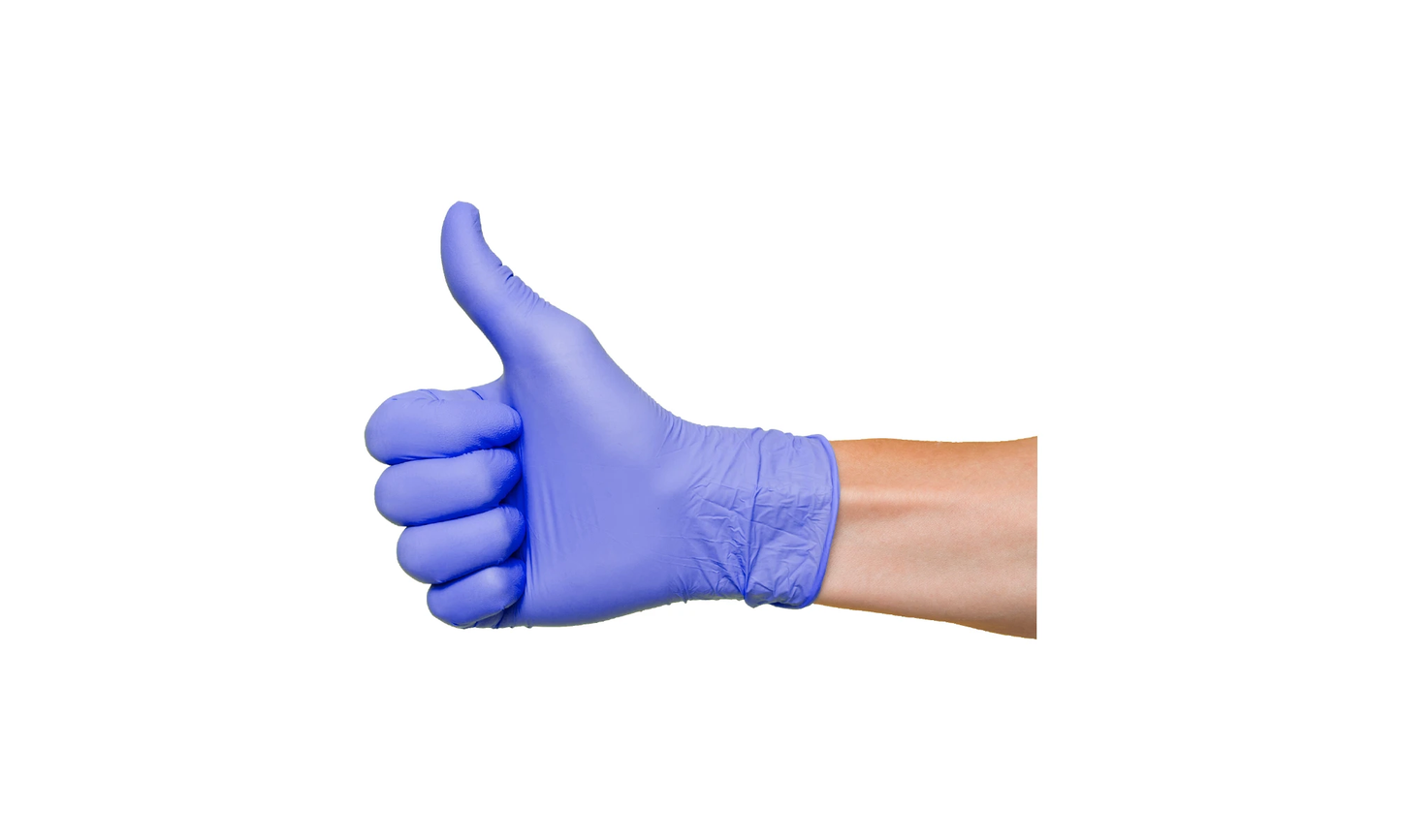 Einweghandschuhe Nitril 100er Pack – puderfrei, latexfrei, Größe M, violett | Namomed - Fluxo