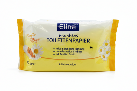 Elina Feuchtes Toilettenpapier Kamille – 72 Stück (Sanft & Pflegend) - Fluxo